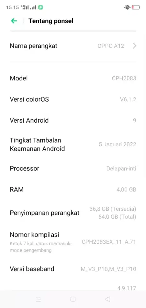 Oppo A12 ram 4/64