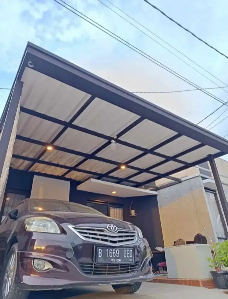 Kanopi alderon single layer kombinasi list profil talang air