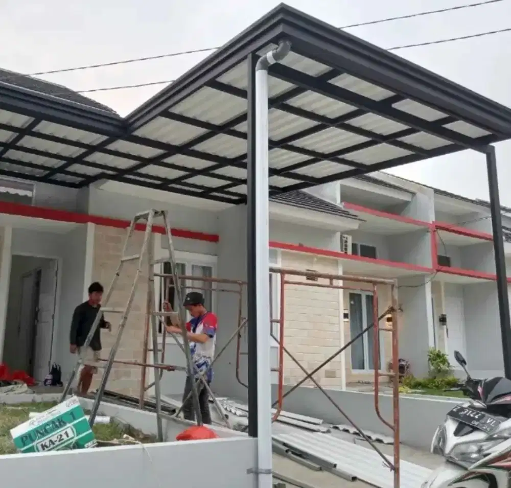 Kanopi alderon double layer kombinasi list profil talang air
