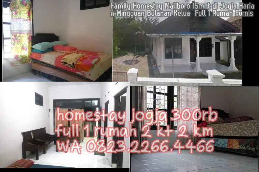 Family Homestay Maliboro 15mnt di Jogja Harian Mingguan Bulanan Kelua