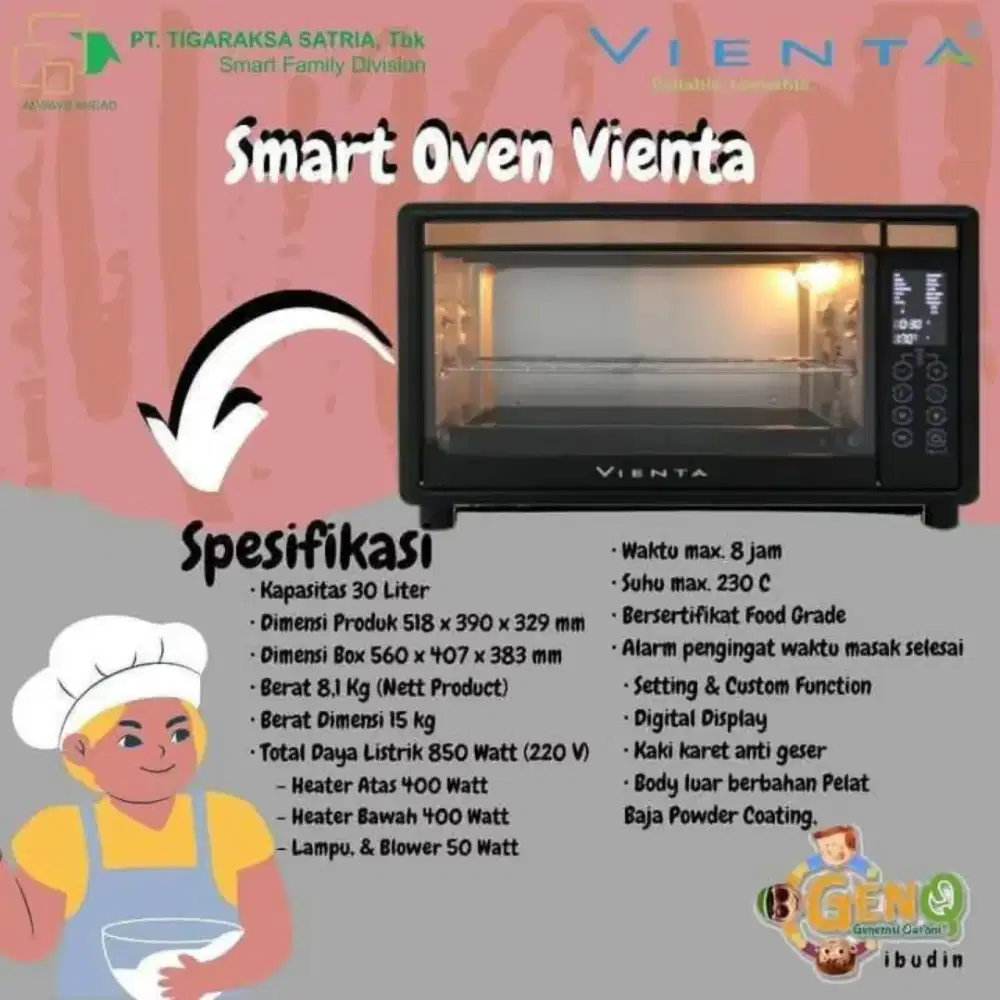Oven vienta second rasa baru belum pernah di pakai