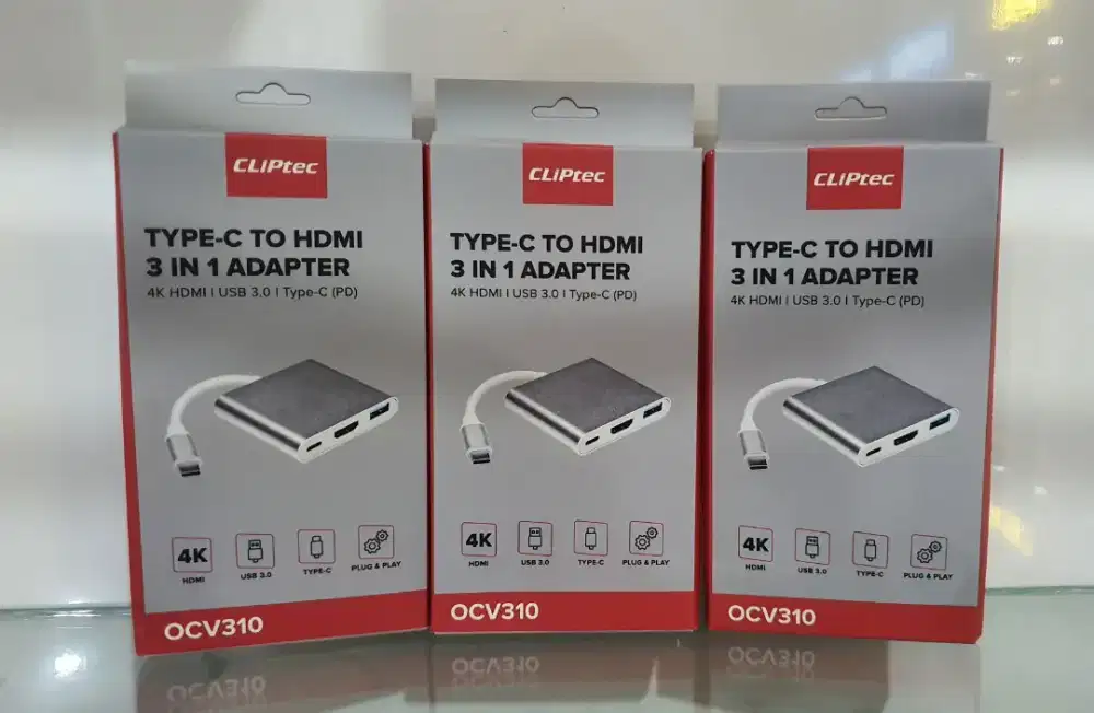 ADAPTER CLIPTEC TYPE C TO HDMI 3 IN 1