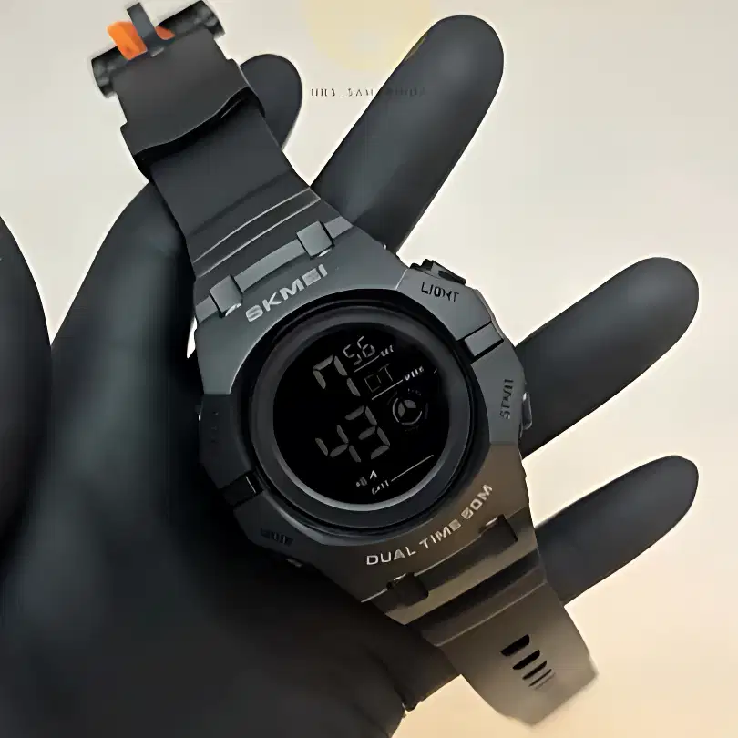 Jam tangan new sport pria keren hitam pekat ab2261 rubber black