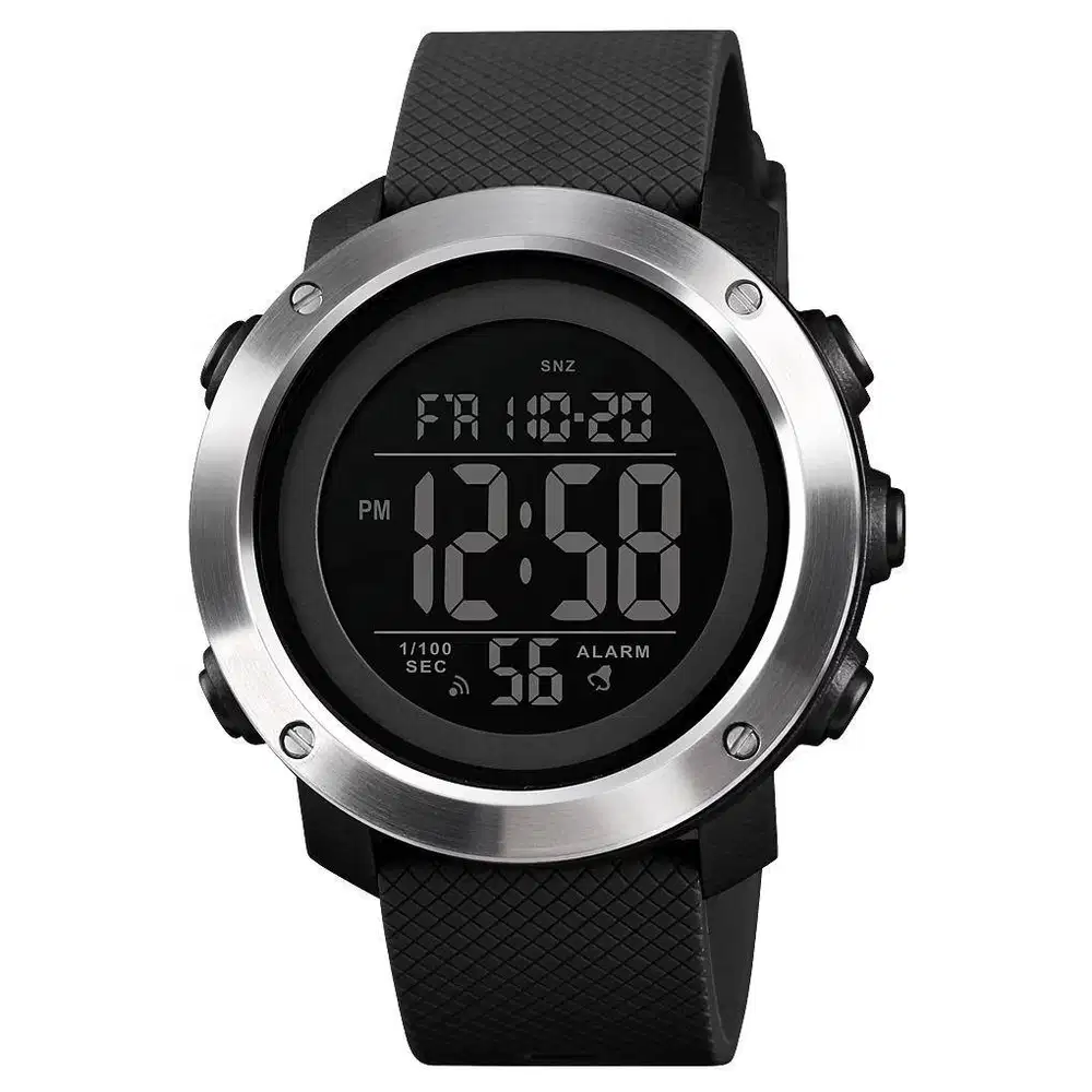 Jam tangan simpel keren elegan pria ab1416 rubber waterproof black lis