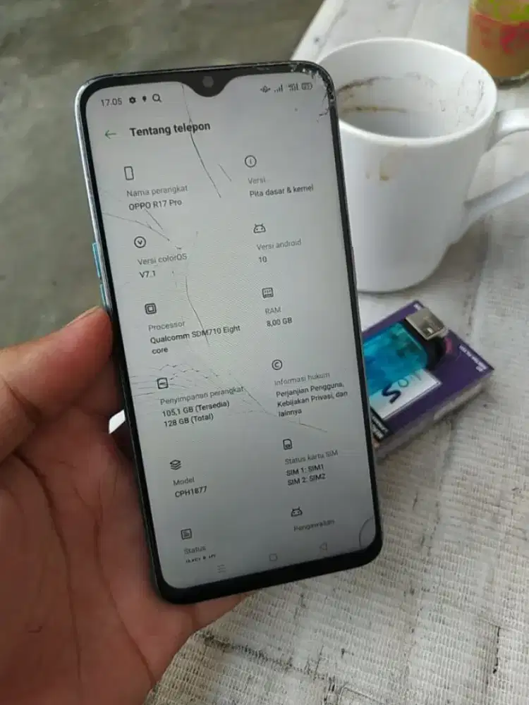 Oppo r17 pro ram 8/128 support NFc mahar 750
