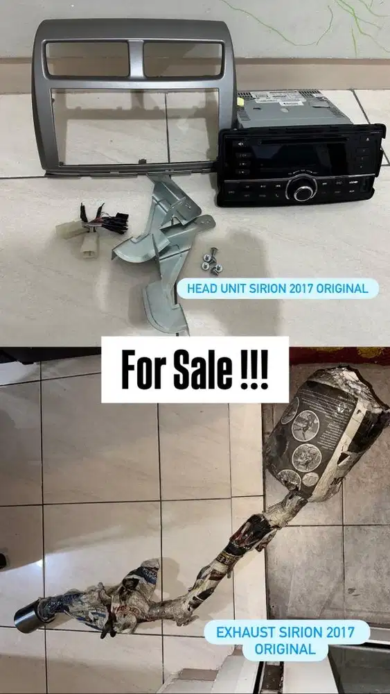 Dijual head unit dan knalpot/exhaust sirion 2017