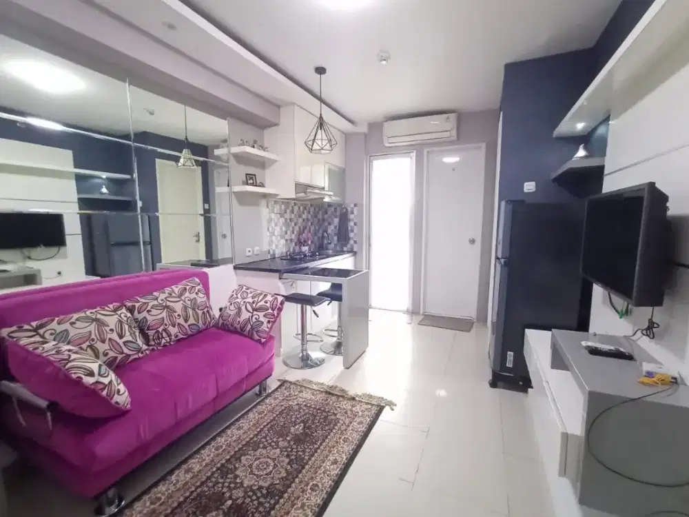 Sewa 3 bln 2 BR furnish bassura lantai rendah tower dahlia