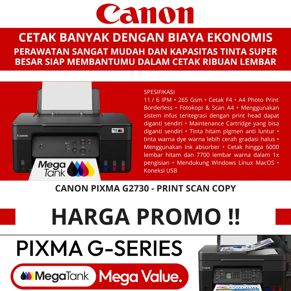 Printer Canon PIXMA G2730 Promo Spesial