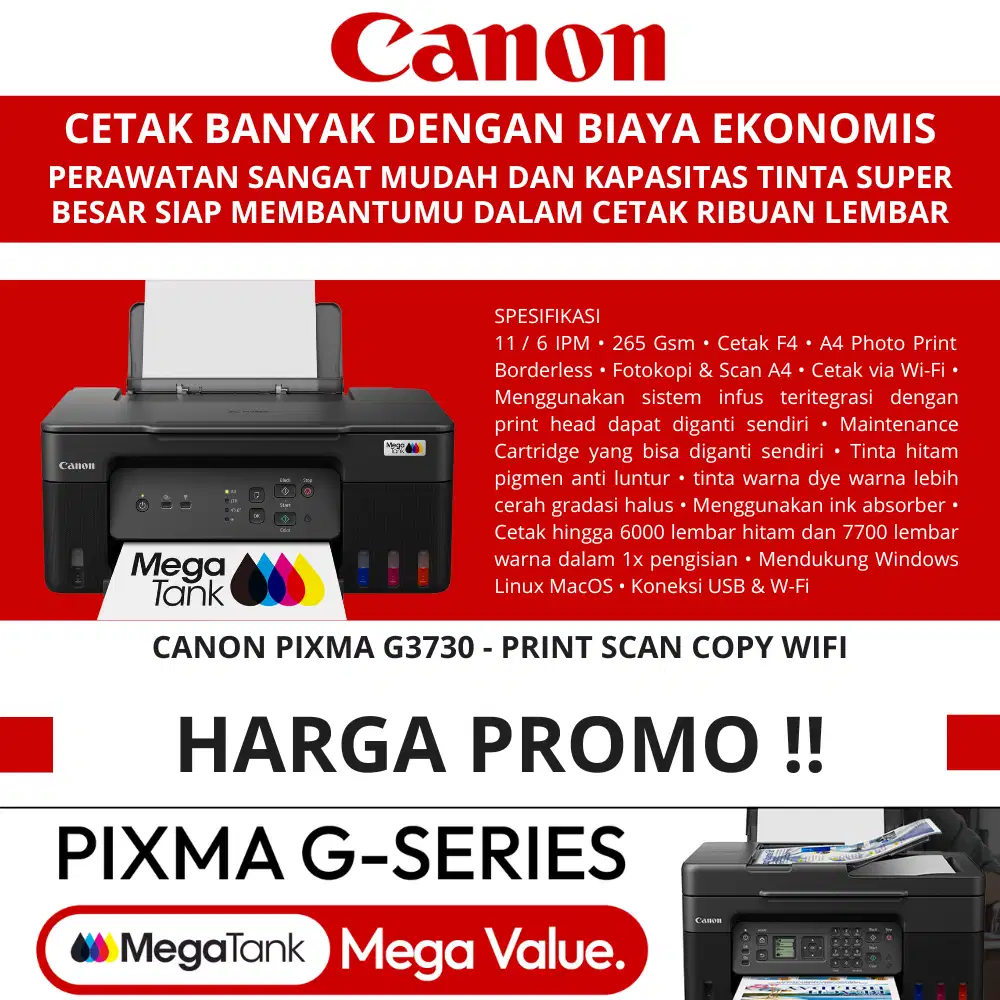 Printer Canon PIXMA G3730 Harga Khusus