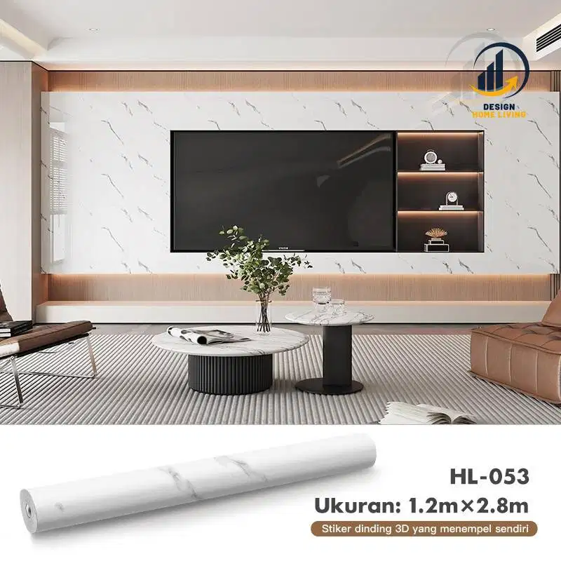 Wallpaper Foam Stiker Dinding Glossy Pvc 280cm x 122cm Sticker Dinding