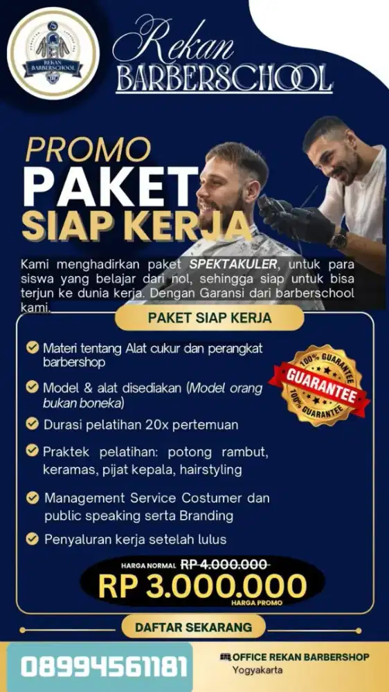 Kursus cukur rekan BARBERSCHOOL