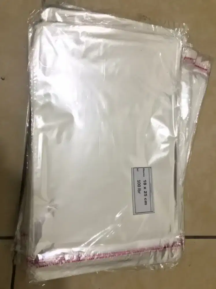 Plastik opp sealed ukuran 18 x 25 cm 1 pak isi 100 lbr jual borongan