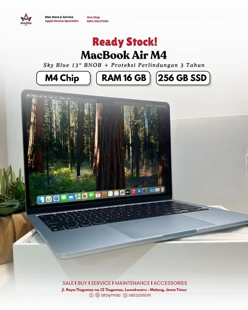 Macbook Air M4 Sky Blue BNOB Resmi iBox