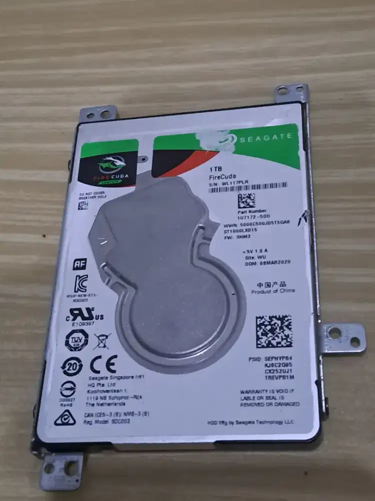 Hardisk laptop 1tb slim seagate firecuda sshd sentinel 100/100 cabutan