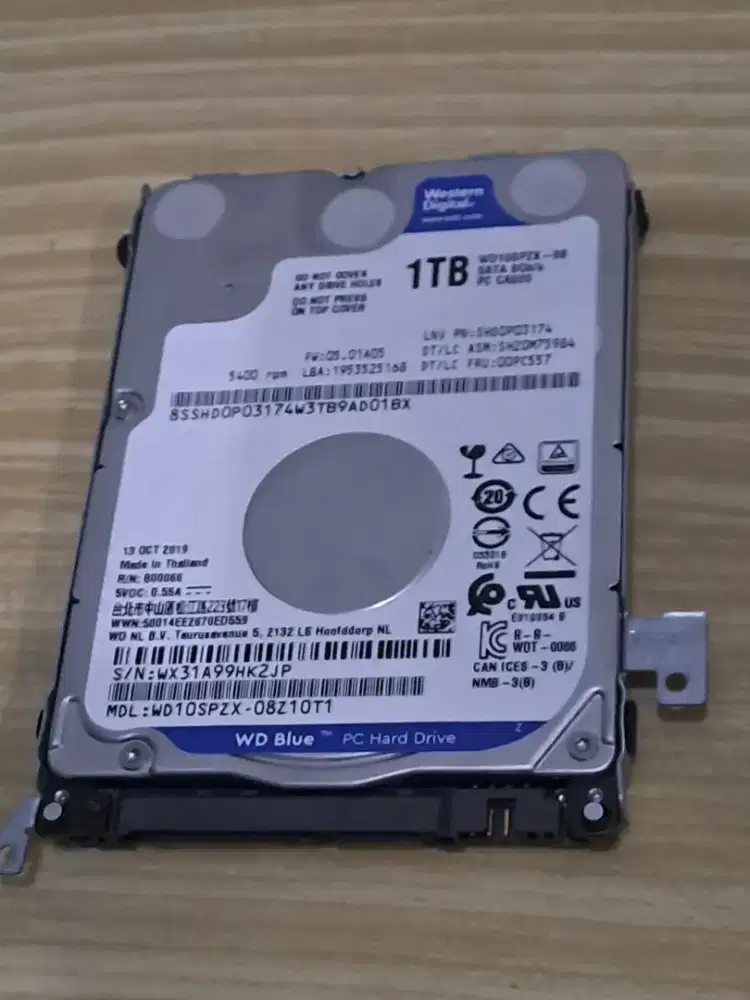 Hardisk laptop 1tb slim merk WD blue sentinel 100/100 cabutan unit