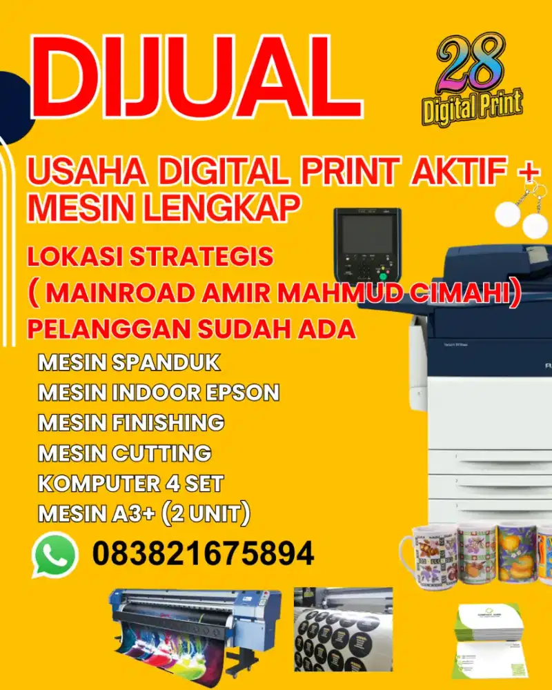 DIJUAL, PAKET USAHA DIGITAL PRINT AKTIF + MESIN LENGKAP