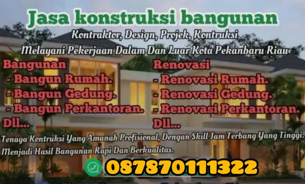 Jasa tukang bangunan Pekanbaru