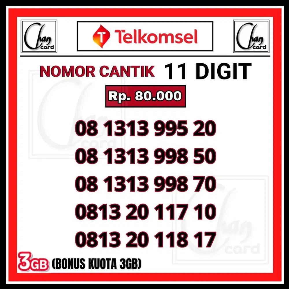 Kartu Perdana Cantik Telkomsel Simpati Murah 11 Digit Terbaik