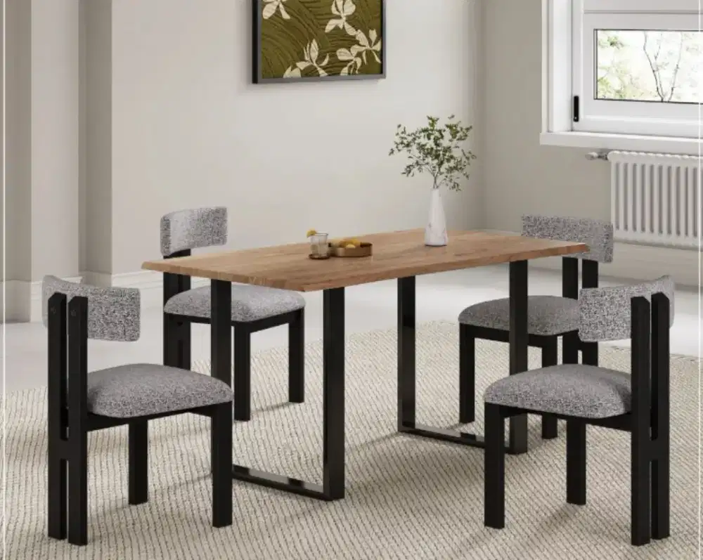 Meja makan besi hollow