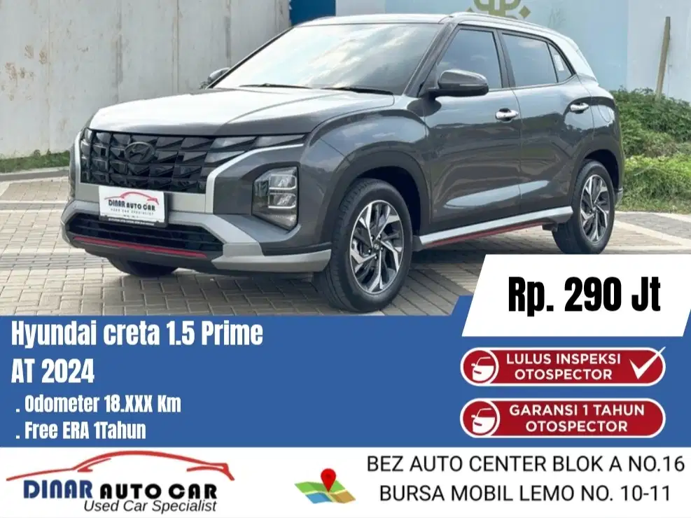 (18Rb) Creta Prime 2024 Matic Warenty Hyundai On 25Juta *Dinar Auto*