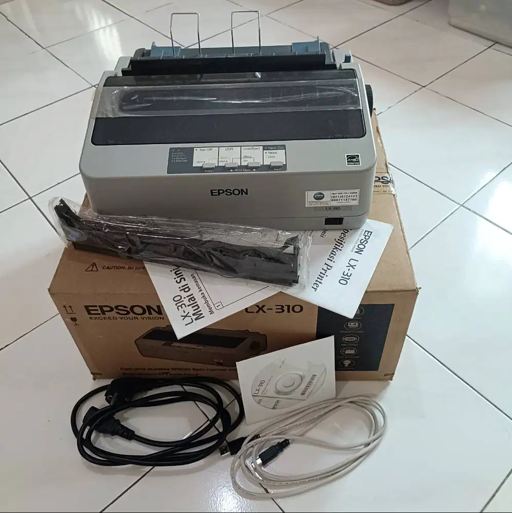 Printer Epson Dot matrix LX-310 Lengkap 98% seperti baru