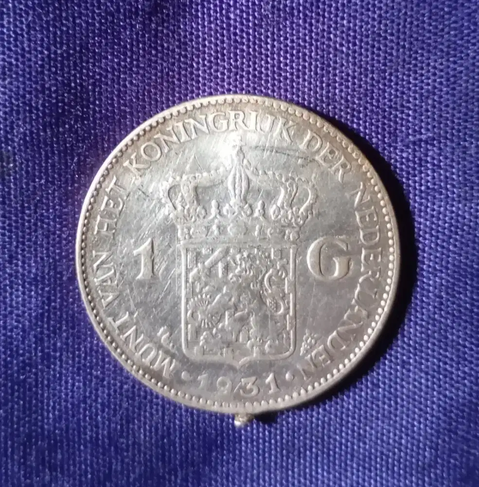 Uang koin Langka Nederland (Belanda) 1 Golden tahun 1931,1939 -Antik-
