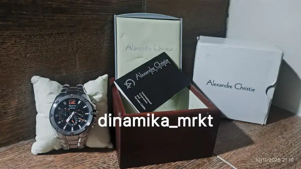 Jam Tangan Alexandre Christie 6379 Stainless Jarum merah Original
