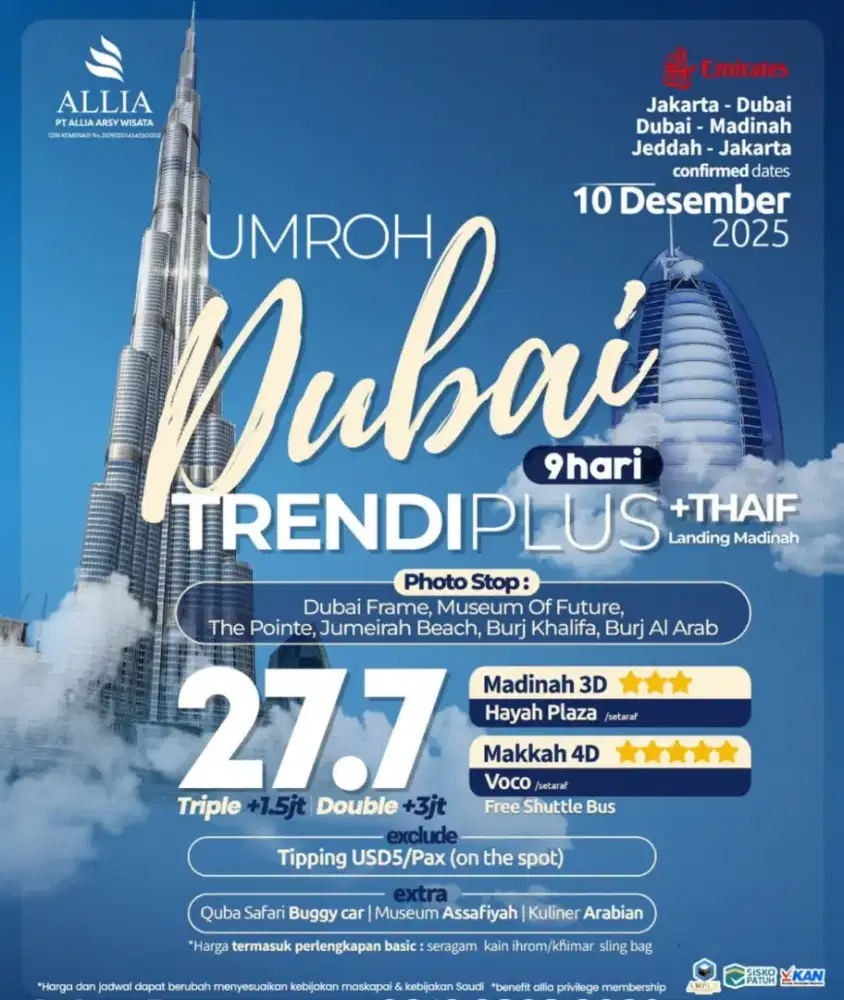 Paket Umroh Plus Dubai
