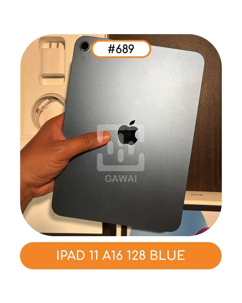 #689 Ipad 11 A16 Silver 128 WIFI Garansi 04 September 2026
