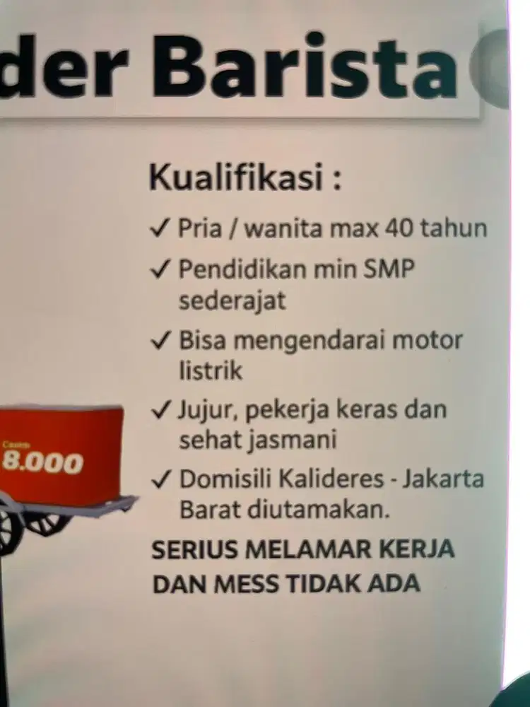 RIDER GEROBAK KOPI KALIDERES