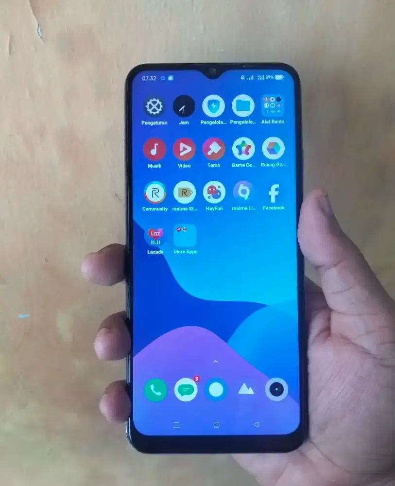 Realme C15 Snapdragon ram 4/64 normal batre awet bgt hp charger