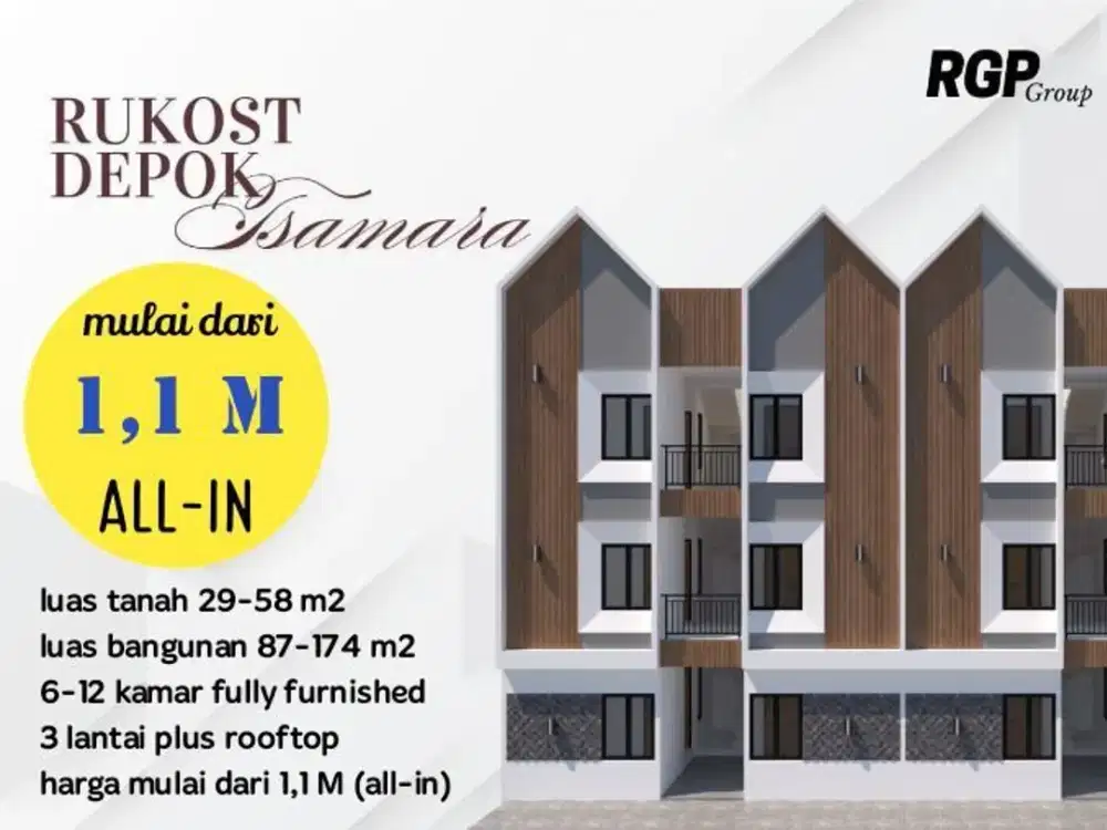 DEPOK Kostan Dijual 3-lt Furnised di Kawasan Kampus UI dan Gunadarma