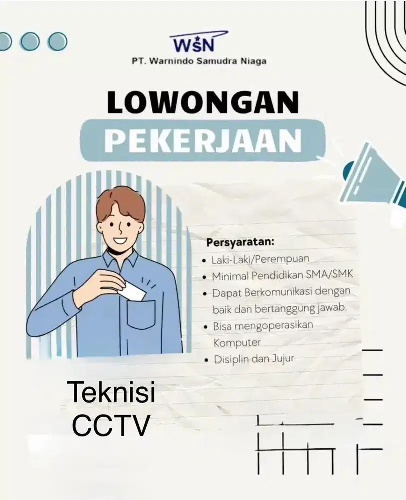 Kami membutuhkan teknisi cctv dan ac