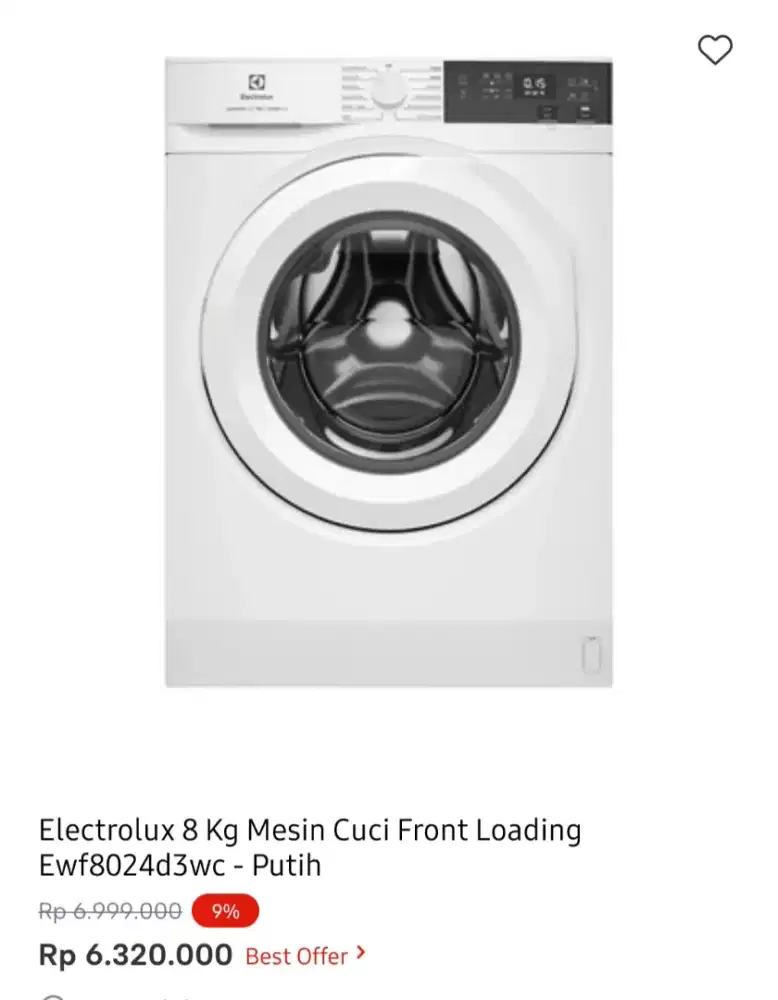WM FRONT LOAD ELECTROLUX 8KG