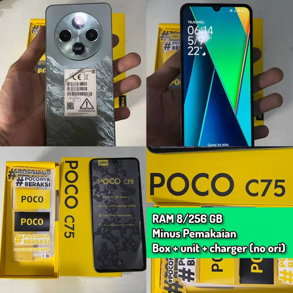 POCO C75 8/256 GB Fullset, Minus Pemakaian
