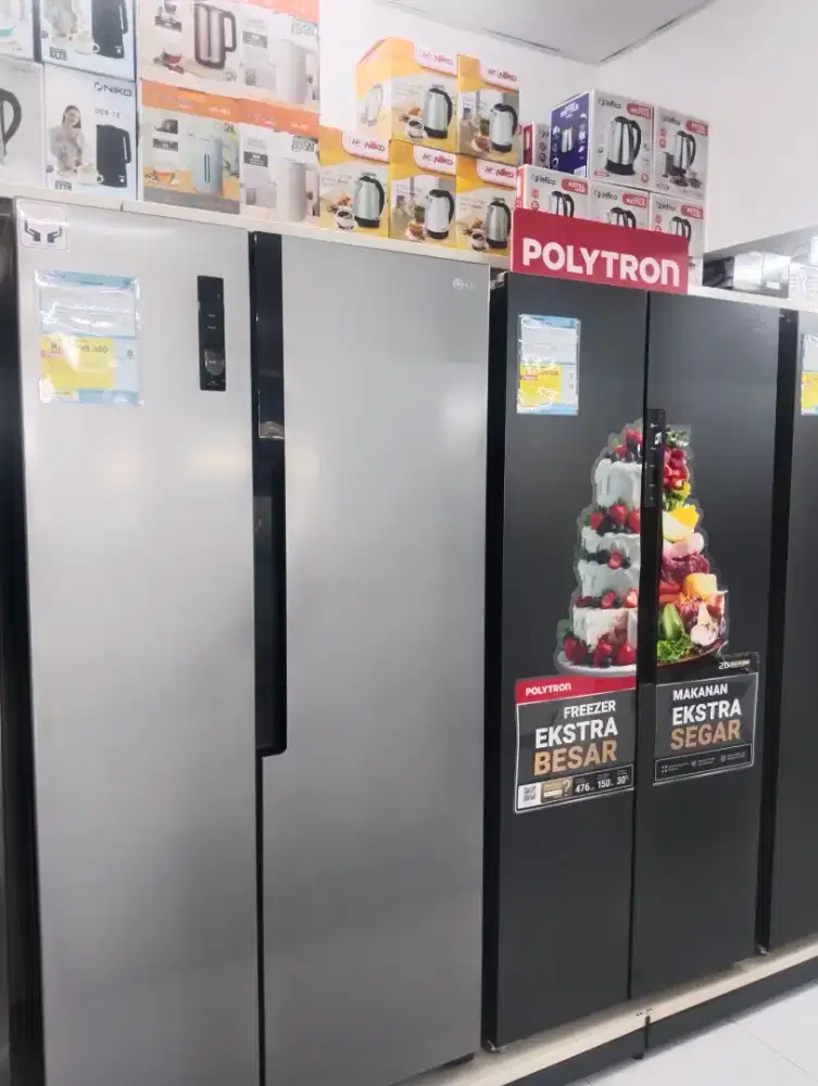 KULKAS SIDE BY SIDE LAGI PROMO CICILAN CUKUP PAKAI KTP