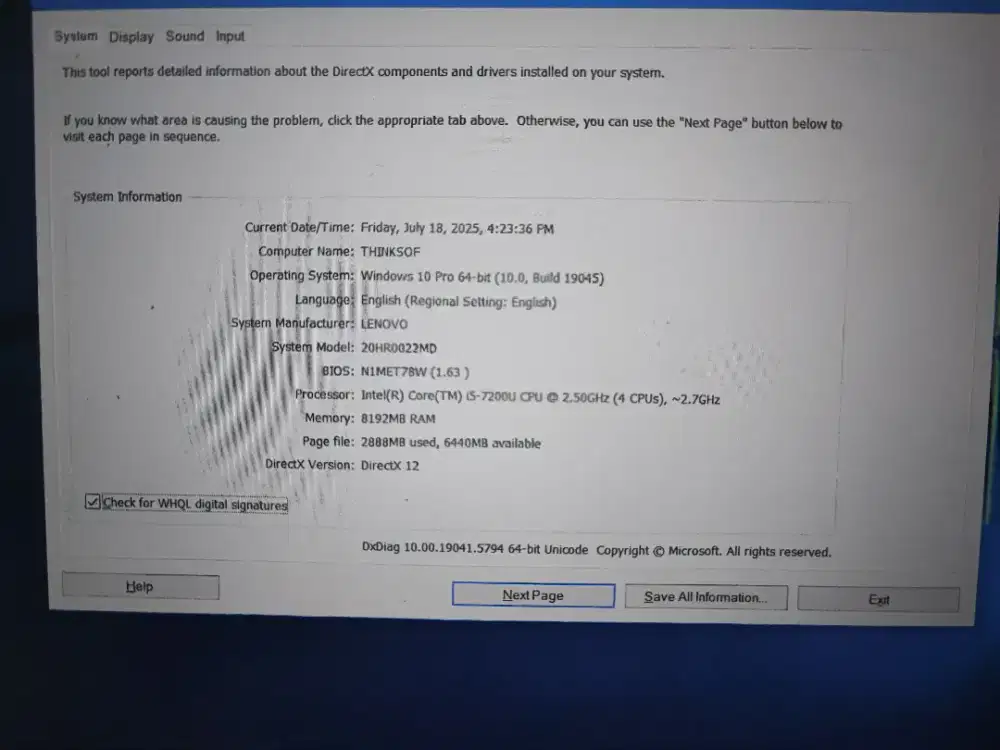 Laptop Thinkpad X1 Carbon