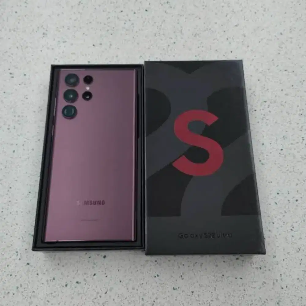 Samsung s22 ultra 5G 12/512 ex resmi burgundy mulus fullset ori
