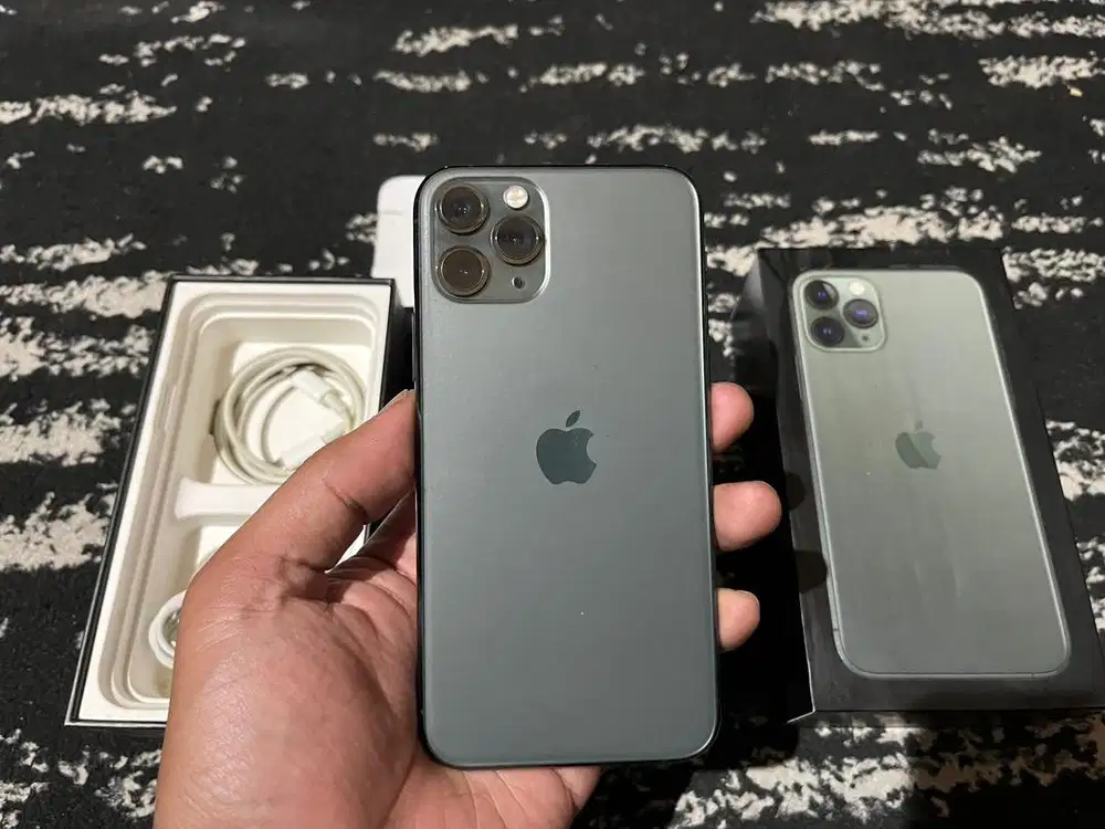 iPhone 11 Pro 256Gb Midnight Green Beacukai Resmi Fullset Original