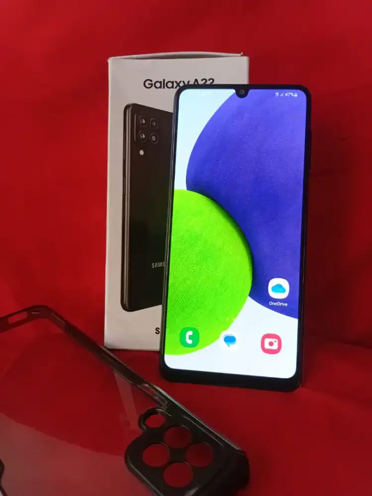 Samsung A22 ram 6gb+6/128gb layar poni 6,5 lengkap mulus segel bonus