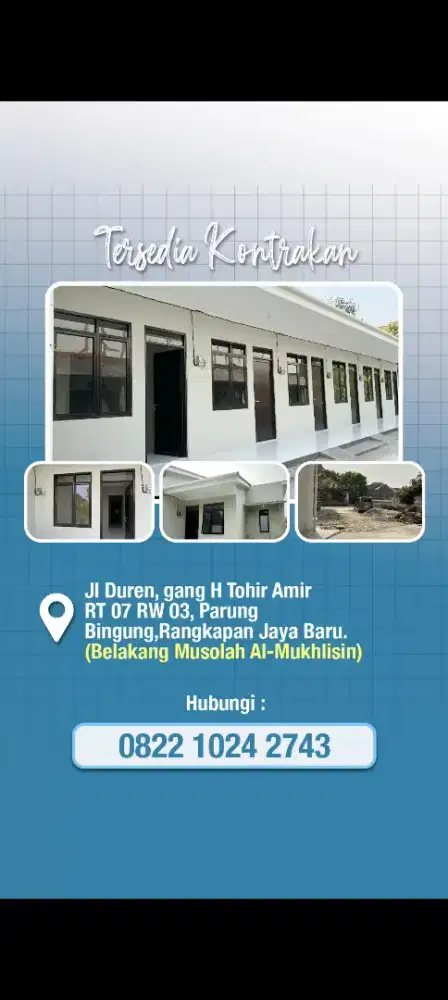 Disewakan rumah petakan dekat Tol sawangan