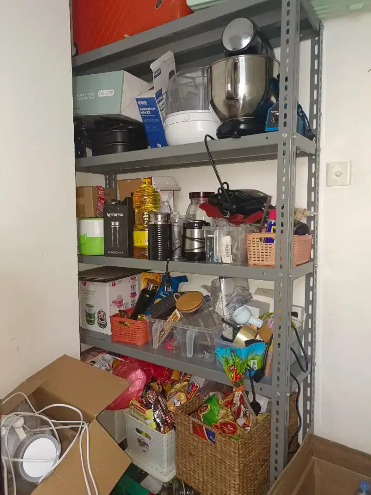 Rak besi 5 tingkat kuat dan kokoh – cocok untuk dapur, gudang