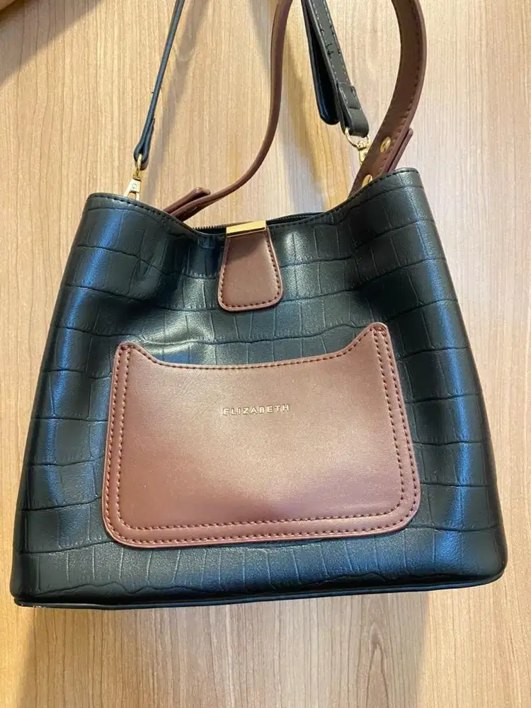 Tas Elizabeth Hitam Coklat