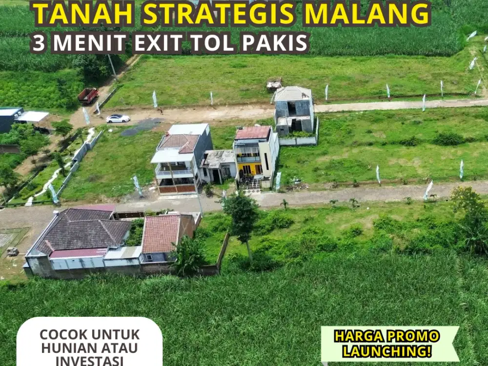 Tanah Mulai 120 Juta Dekat Exit Tol & Dekat Bandara Kota Malang
