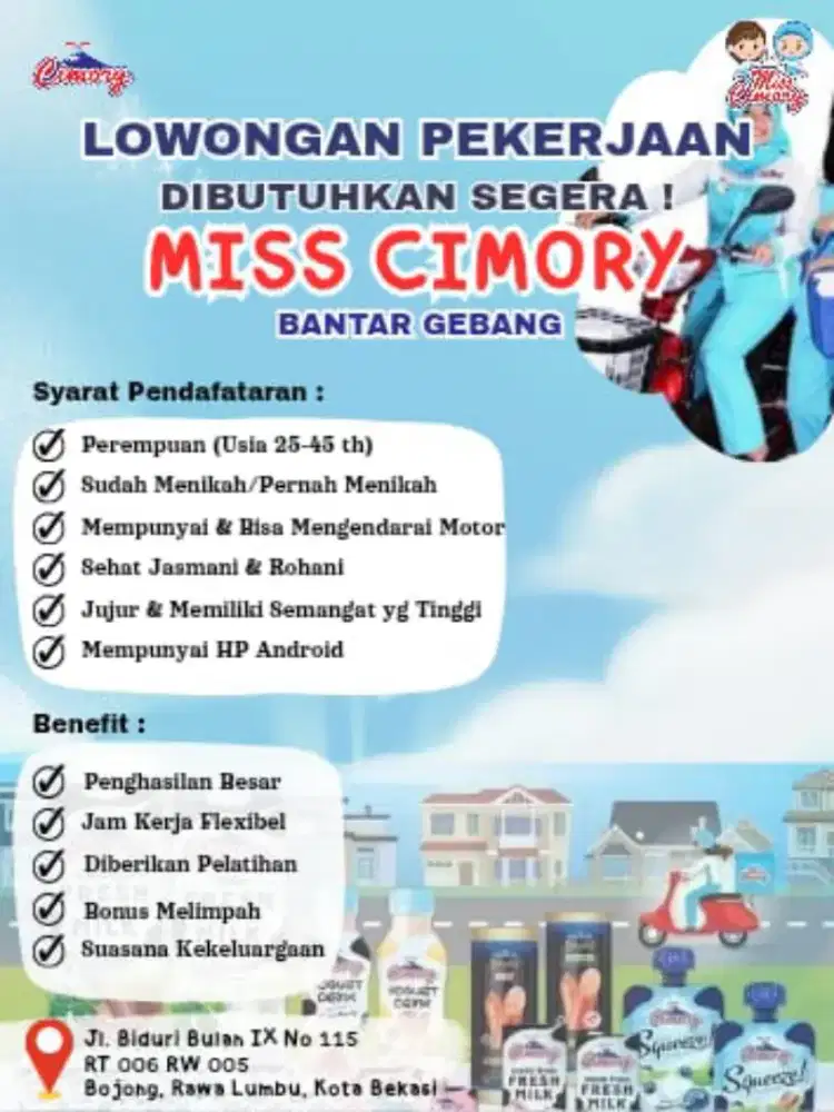 Dibutuhkan segera miss cimory