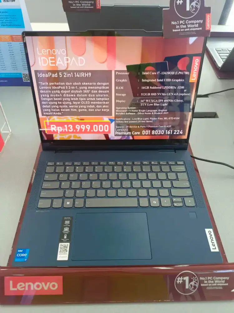 Kredit laptop Lenovo Ideapad 5 2in1 14IRH9 core i7 tanpa DP dan ADM