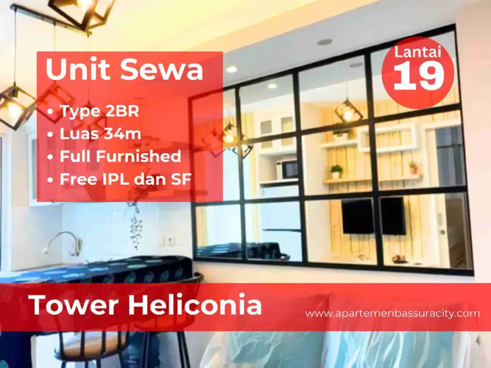 Sewa 2BR Furnished tower baru selesai interior apartemen Bassura City call Maula