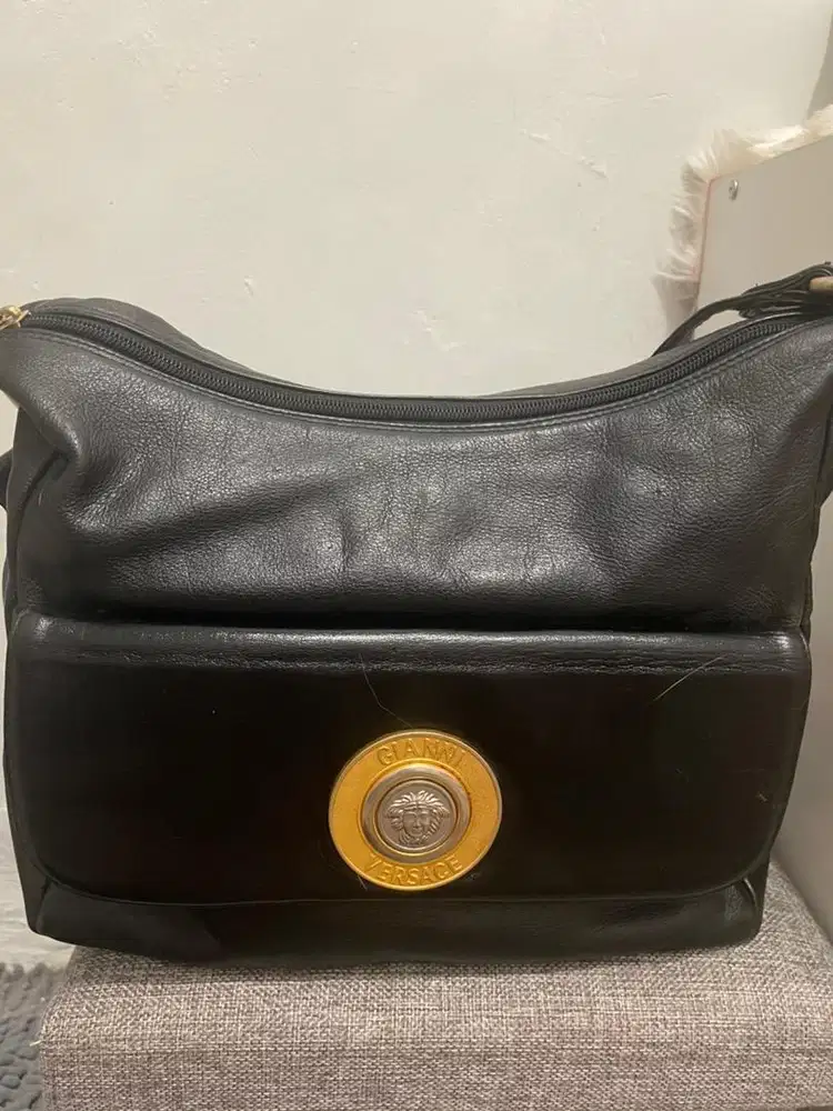 Tas kulit asli hitam wanita vintage