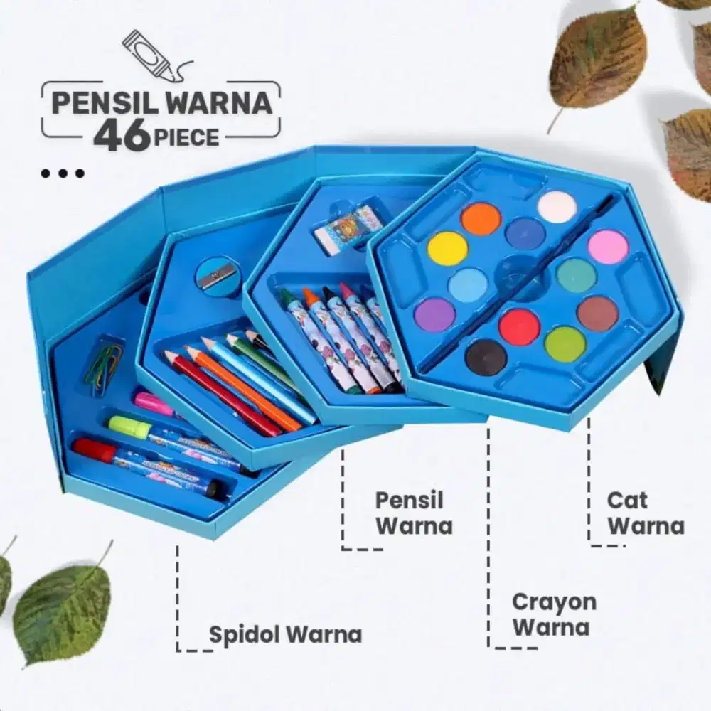 Perlengkapan mewarnai anak 46 pcs