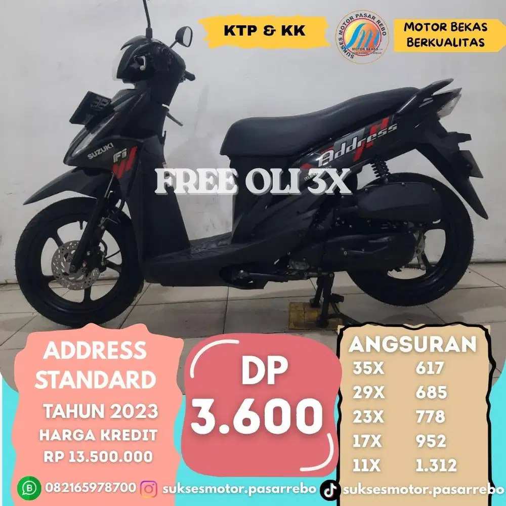 SUZUKI ADDRESS TAHUN 2023 SIAP PAKAI, GRATIS KIRIM SEJABODETABEK